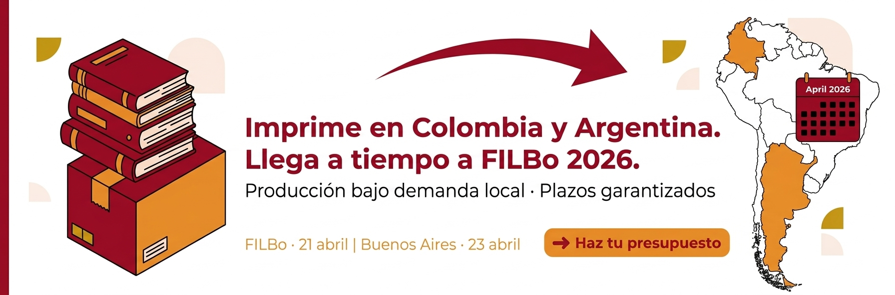 Producción de libros bajo demanda para FILBo 2026 Bogotá y Feria del Libro Buenos Aires con Quares